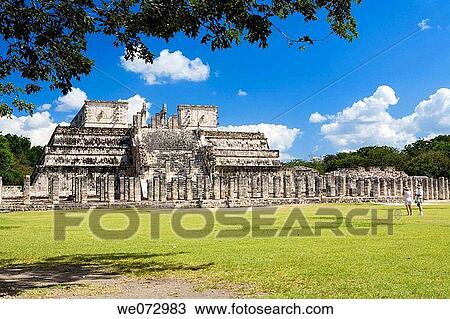 Temple of the Warriors and group of thousand columns, Mayan ruins of Chichen Itza. Yucatan, Mexico View Large Photo Image Stock Image - Temple of the Warriors and group of thousand columns, Mayan ruins of Chichen Itza. Yucatan, Mexico. Fotosearch