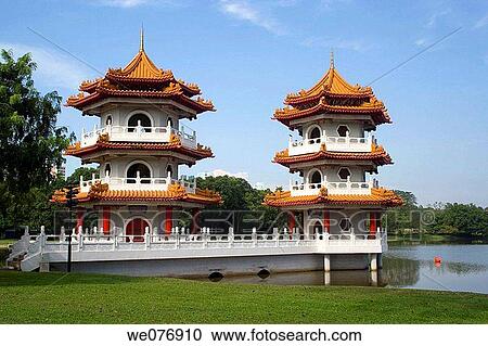 Twon pagodas in the Chinese gardens, Singapore View Large Photo Image Stock Image - Twon pagodas in the Chinese gardens, Singapore. Fotosearch
