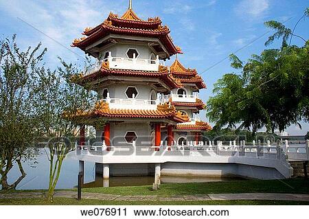 Twon pagodas in the Chinese gardens, Singapore View Large Photo Image Stock Image - Twon pagodas in the Chinese gardens, Singapore. Fotosearch