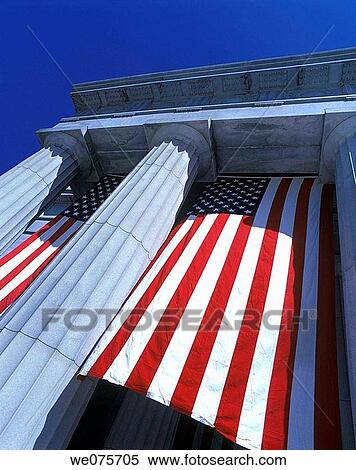 UNITED STATES FLAGS AND. STONE COLUMN View Large Photo Image Stock Photography - UNITED STATES FLAGS AND. STONE COLUMN. Fotosearch