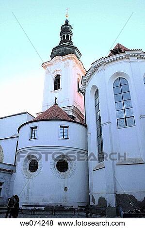 View inside the Strahov Abbey cloisters courtyard behind the Church of Assumption of Our Lady. Czech Republic View Large Photo Image Stock Photo - View inside the Strahov Abbey cloisters courtyard behind the Church of Assumption of Our Lady. Czech Republic. Fotosearch