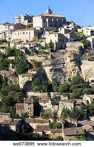 View of Gordes in the Provence, France View Large Photo Image Stock Photography - View of Gordes in the Provence, France. Fotosearch