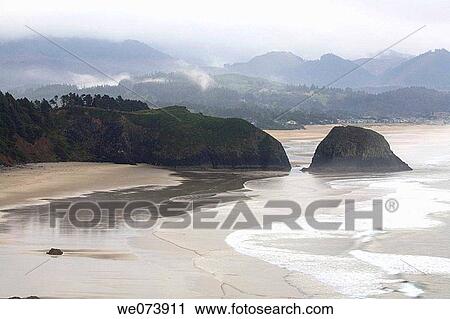 View of sea stacks at Cannon Beach. Northern Oregon coast, USA View Large Photo Image Stock Image - View of sea stacks at Cannon Beach. Northern Oregon coast, USA. Fotosearch