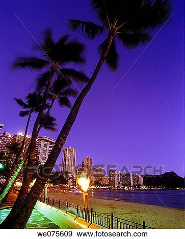 Stock Photo - WAIKIKI BEACH HONOLULU. OAHU HAWAII. USA. Fotosearch