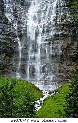 Waterfall near Interlaken, Switzerland View Large Photo Image Stock Photo - Waterfall near Interlaken, Switzerland. Fotosearch