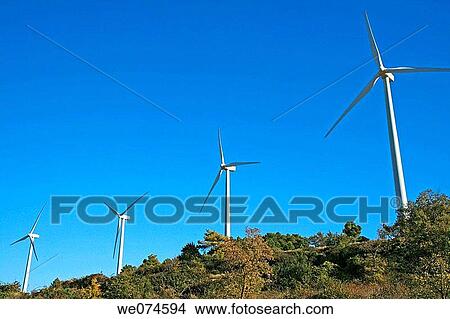Wind turbines. Serra del Tallat, Lleida province, Catalonia, Spain View Large Photo Image Picture - Wind turbines. Serra del Tallat, Lleida province, Catalonia, Spain. Fotosearch