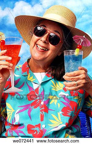 Woman Holding Two Drinks View Large Photo Image Stock Image - Woman Holding Two Drinks. Fotosearch