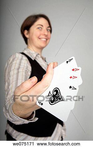 woman with aces View Large Photo Image Stock Image - woman with aces. Fotosearch