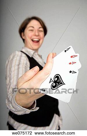 woman with aces View Large Photo Image Stock Image - woman with aces. Fotosearch