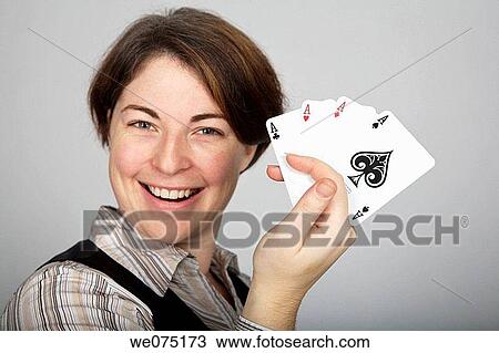 woman with aces View Large Photo Image Stock Image - woman with aces. Fotosearch
