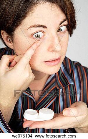 woman with contact lenses View Large Photo Image Picture - woman with contact lenses. Fotosearch