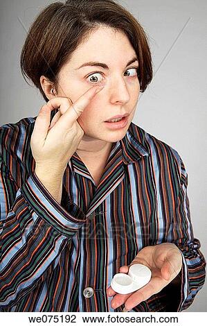 woman with contact lenses View Large Photo Image Stock Image - woman with contact lenses. Fotosearch