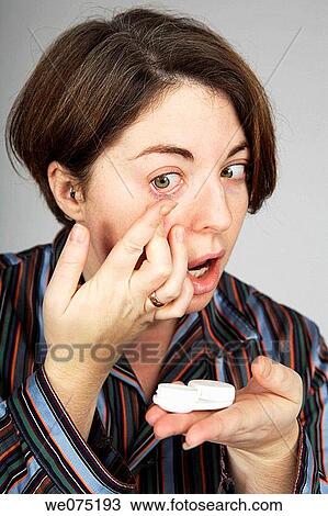 woman with contact lenses View Large Photo Image Stock Image - woman with contact lenses. Fotosearch