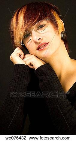 Woman with glasses View Large Photo Image Stock Image - Woman with glasses. Fotosearch