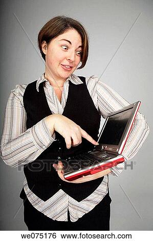 woman with notebook computer View Large Photo Image Stock Photograph - woman with notebook computer. Fotosearch
