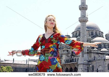 30 year old woman in front of New Mosque, Istanbul. Turkey View Large Photo Image Stock Photo - 30 year old woman in front of New Mosque, Istanbul. Turkey. Fotosearch