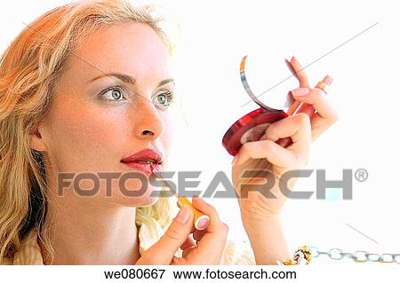 30 year old woman making up View Large Photo Image Stock Photo - 30 year old woman making up. Fotosearch