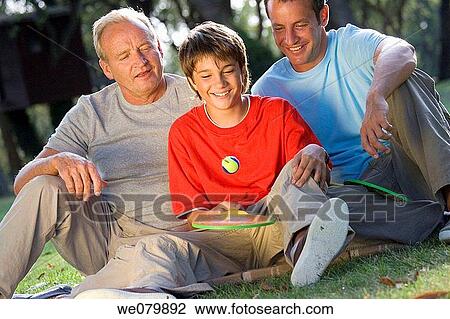 Stock Image - ability, Bat, ball, 3 generations. Fotosearch
