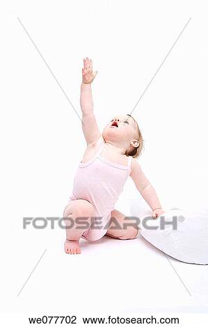 Arms raised, child, barefoot, baby, 3-4 years View Large Photo Image Stock Image - Arms raised, child, barefoot, baby, 3-4 years. Fotosearch