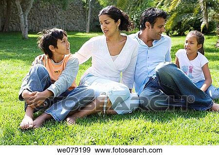 Stock Photo - Asian, boy, barefoot, affection. Fotosearch