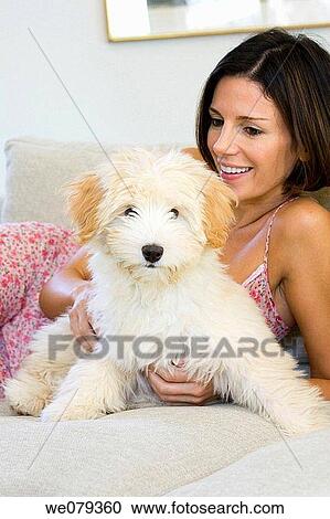 at-home, brunette, animal View Large Photo Image Stock Image - at-home, brunette, animal. Fotosearch