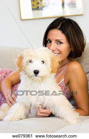 at-home, brunette, animal View Large Photo Image Stock Image - at-home, brunette, animal. Fotosearch