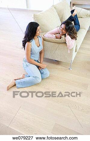 at-home, chat, barefoot, Asian View Large Photo Image Stock Photo - at-home, chat, barefoot, Asian. Fotosearch