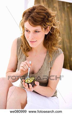 Avocado, Curly hair, 20's View Large Photo Image Stock Photo - Avocado, Curly hair, 20's. Fotosearch