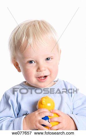 Stock Photo - baby, boy, blue eyes, blond, 3-4 years. Fotosearch