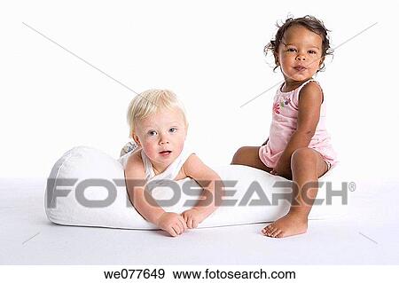 Stock Photo - baby, child, boy, barefoot, 3-4 years. Fotosearch