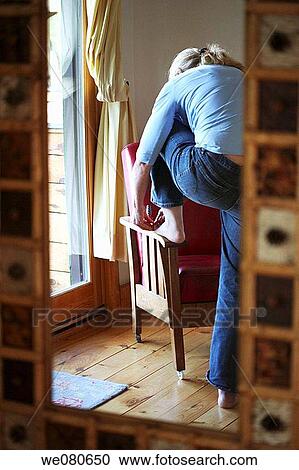 Back of woman seen through a mirror View Large Photo Image Stock Image - Back of woman seen through a mirror. Fotosearch