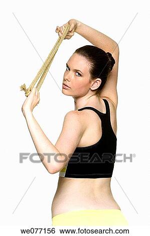 back view, clipping path, brunette, Arms raised View Large Photo Image Stock Photograph - back view, clipping path, brunette, Arms raised. Fotosearch