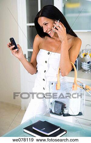 bag, calling, brunette, at-home View Large Photo Image Stock Photo - bag, calling, brunette, at-home. Fotosearch