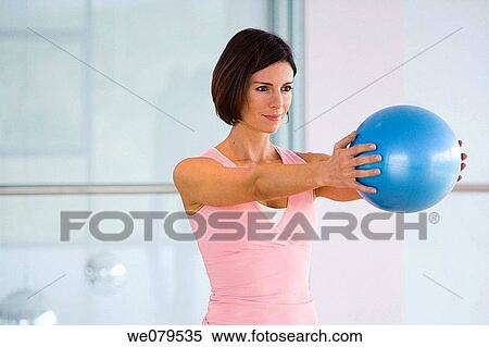 ball, brunette, concentrate View Large Photo Image Stock Photography - ball, brunette, concentrate. Fotosearch
