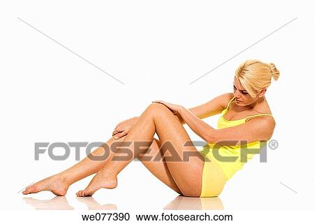 barefoot, beauty, blond, Body care View Large Photo Image Stock Image - barefoot, beauty, blond, Body care. Fotosearch
