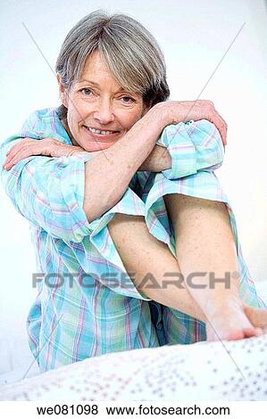 barefoot, blue eyes, bed, at-home View Large Photo Image Stock Photo - barefoot, blue eyes, bed, at-home. Fotosearch
