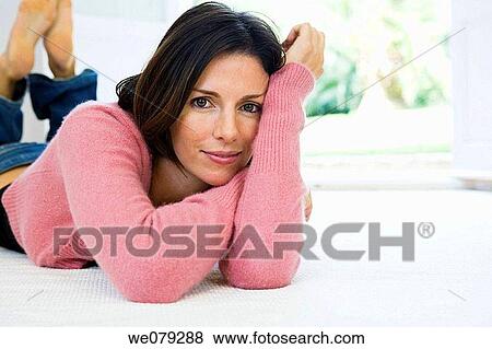 barefoot, brunette, calm View Large Photo Image Stock Photo - barefoot, brunette, calm. Fotosearch