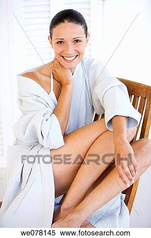 bath, bathrobe, beauty, Body care, brunette View Large Photo Image Stock Photography - bath, bathrobe, beauty, Body care, brunette. Fotosearch