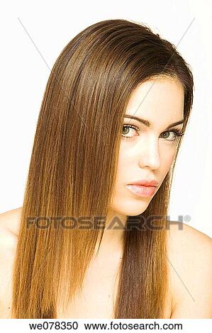 beauty, Beauty Care, brown hair, chestnut hair View Large Photo Image Stock Image - beauty, Beauty Care, brown hair, chestnut hair. Fotosearch