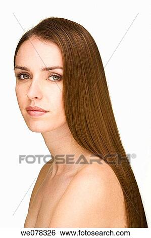 Stock Photograph - beauty, Beauty Care, brown hair, chestnut hair. Fotosearch