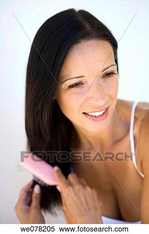beauty, Beauty Care, brunette, brush View Large Photo Image Stock Photography - beauty, Beauty Care, brunette, brush. Fotosearch