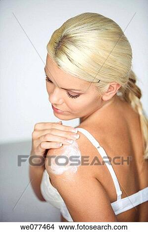 beauty, Body care, blond, apply View Large Photo Image Picture - beauty, Body care, blond, apply. Fotosearch