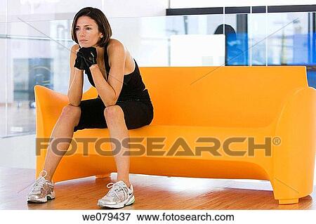 bench, break, break-time, brunette View Large Photo Image Stock Photo - bench, break, break-time, brunette. Fotosearch