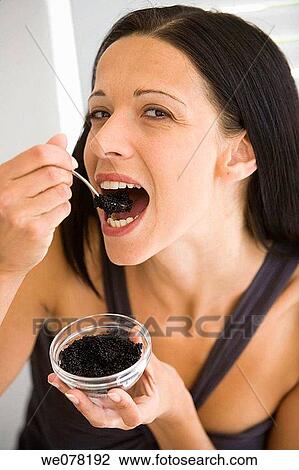 black, bowl, brunette, caviar View Large Photo Image Stock Image - black, bowl, brunette, caviar. Fotosearch