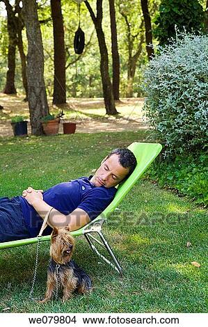 Picture - black hair, chilling out, calm, animal. Fotosearch