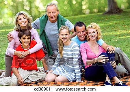 Stock Image - blanket, bonding, bond, 3 generations. Fotosearch