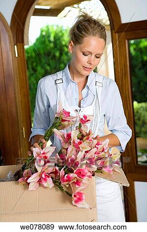 Stock Photo - blond, at-home. Fotosearch