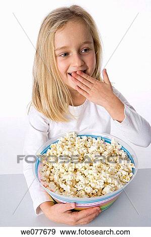 Stock Photo - blond, bowl, child, childhood. Fotosearch