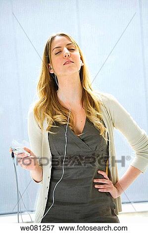 Stock Photo - blond, break, break-time, chilling out. Fotosearch