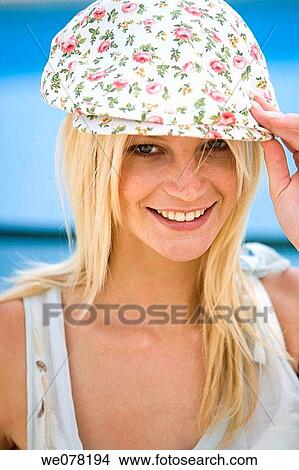 blond, cap, blue eyes, accessory View Large Photo Image Picture - blond, cap, blue eyes, accessory. Fotosearch